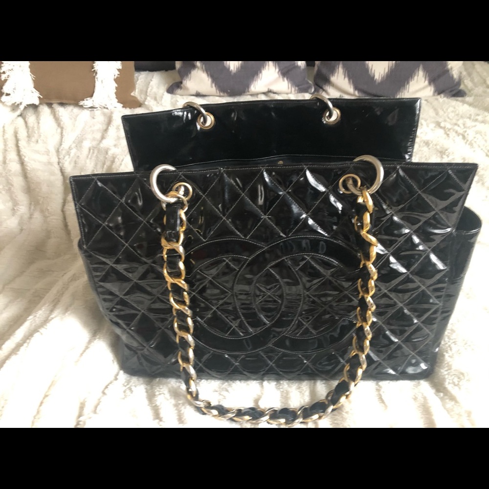 Black Patent CHANEL Shopper